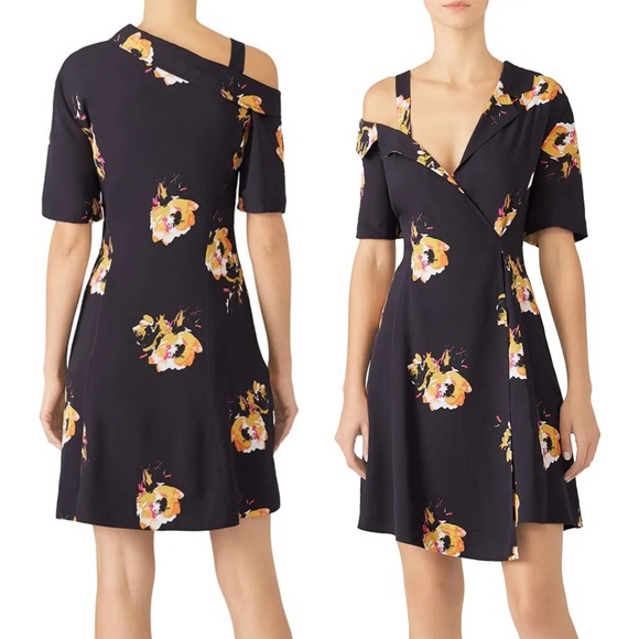 ALC lucia silk dress black florals - Picture 8 of 9